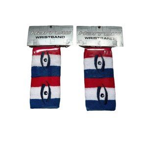 2 Pairs Harrow  Sports  Wristbands -Red White & Blue. Made In Taiwan. New Sports